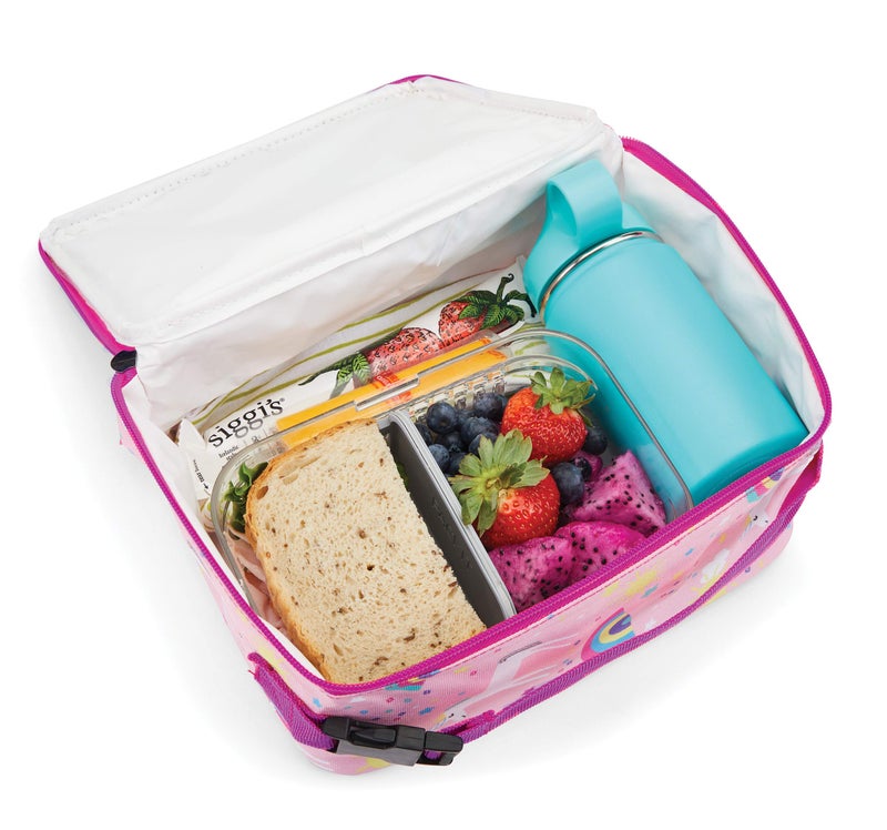 PackIt Freezable Classic Lunch Box, Unicorn Sky Pink, Built with EcoFreeze Technology, Collapsible, Reusable, Zip Closure With Zip Front Pocket and Buckle Handle, Perfect for School Lunches - Image 5